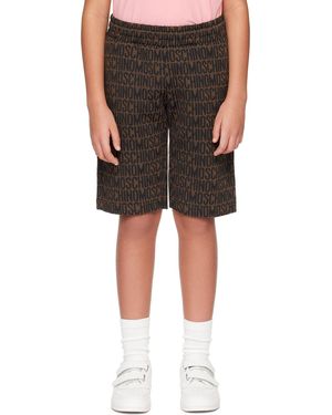 Moschino キッズ｜ブラウン ジャカード ショートパンツ - ブラック