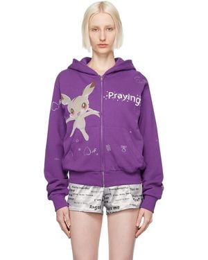 PRAYING Pocket Creature Hoodie - Purple