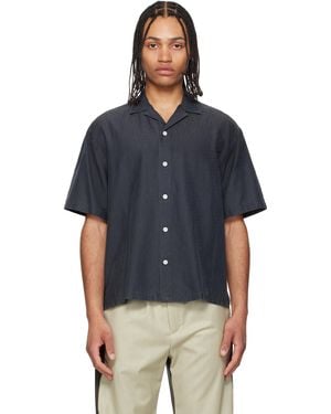The Elder Statesman Jacquard Silk Camp Shirt - Blue