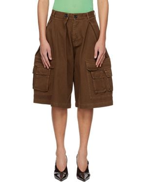 Abra Pleated Cargo Shorts - Black