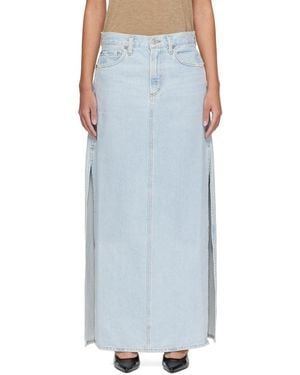 Agolde Blue Astrid Slice Denim Maxi Skirt - Black