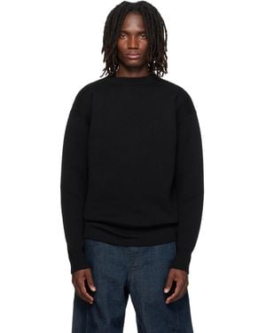 Lemaire Boat-Neck Double-Face Virgin Wool Jumper - Black