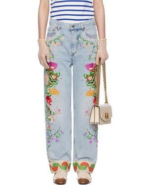 Valentino Embroidered Jeans - Multicolour