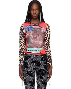 Chopova Lowena 'Cutty Sark Cats' Fitted Jersey T-Shirt - Black
