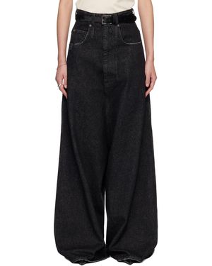 Lu'u Dan Drop Crotch Denim Jeans - Black