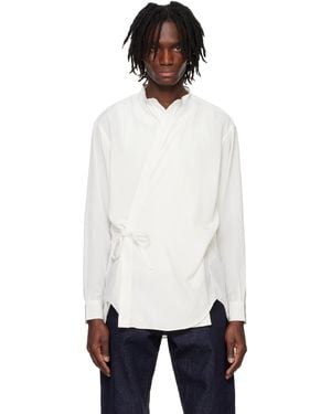 RAINMAKER KYOTO Chemise De Style Dougi Blanche À Col Officier - Noir