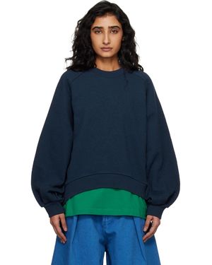 YMC Pull Molletonné Bellow Bleu Marine