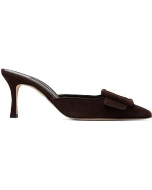 Manolo Blahnik Maysale 70 Heels - Brown