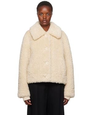 Stand Studio Beige Melina Faux-shearling Jacket - Black