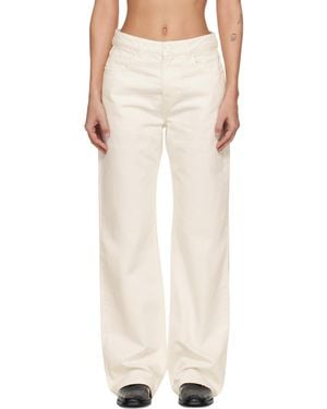 Ami Paris Off- Cotton Large Fit Jeans - White