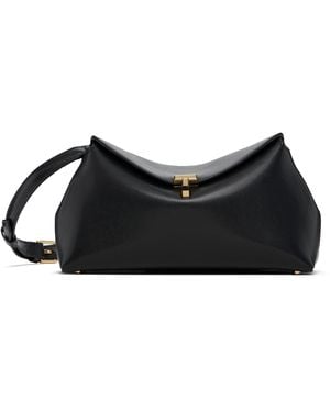 TOTEME T-Lock Leather Clutch - Black
