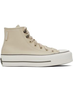 Converse Chuck Taylor All Star Lift Platform Weatherized Leather Trainers - Black
