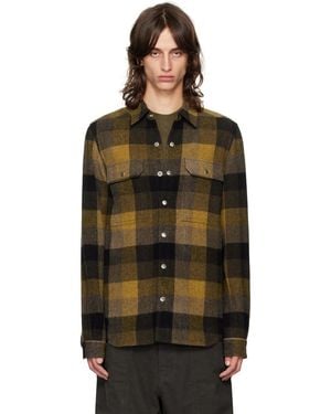 Rick Owens タン Porterville チェック シャツ - ブラック