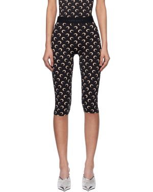 Marine Serre Ssense Exclusive Recycled Moon Jersey Capri leggings - Black