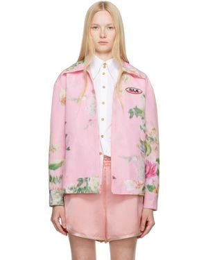 Anna Sui Cabbage Rose Taffeta Jacket - Pink