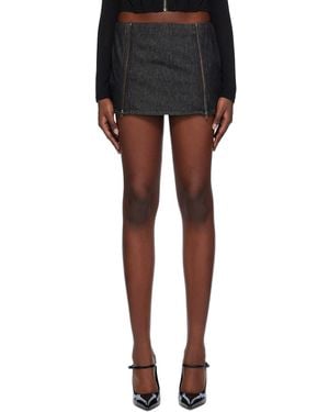 Miaou Navy Ezra Denim Miniskirt - Black