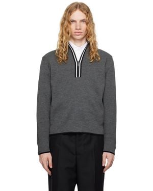 Thom Browne Thom E Milano Stitch Zip Up Jumper - Black