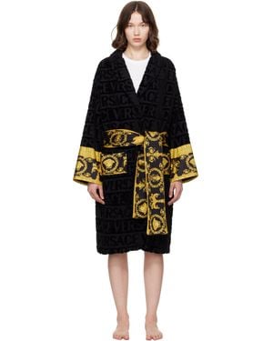 Versace 'I Heart Baroque' Bathrobe - Black
