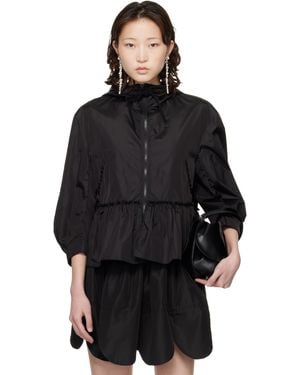 Simone Rocha Ruffle Frill Peplum Jacket - Black