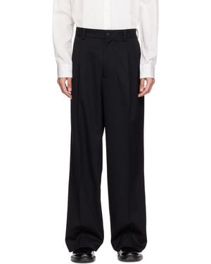 Ssstein Long Wide Trousers - Black