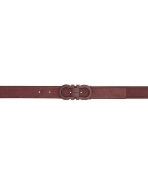 Ferragamo Burgundy Adjustable Belt - Black