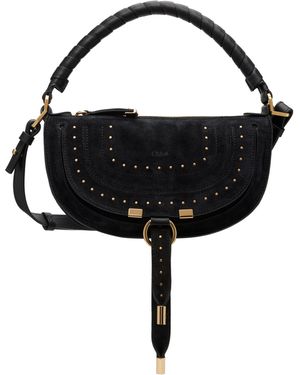 Chloé Sac Porté Épaule Noir À Ornement Marcie Et À Clous
