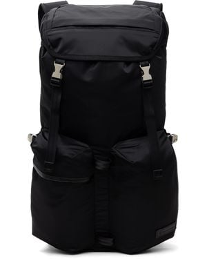master-piece Lightning Double Pocket Flap Backpack - Black