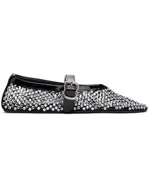 Alaïa Alaïa Fishnet And Strass バレエシューズ - メタリック