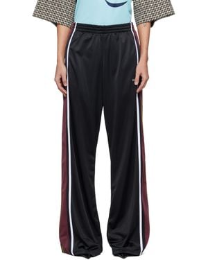 Martine Rose Burgundy Wide Leg Track Trousers - Black