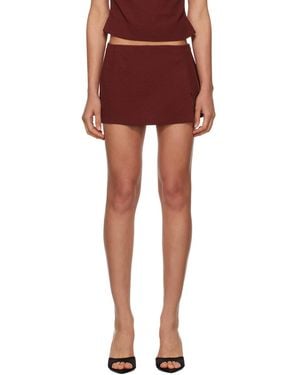 Miaou Burgundy Micro Miniskirt - Red