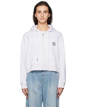 WOOYOUNGMI Back Logo Hooded Zip-Up Hoodie - White