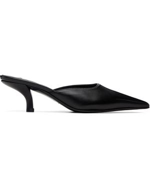 TOTEME Sharp Nappa Mule Heels - Black