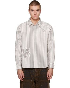 Kidsuper Striped Face Shirt - Grey