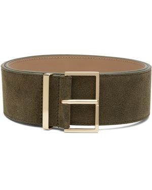 Frankie Shop Khaki Evro Suede Leather Belt - Green