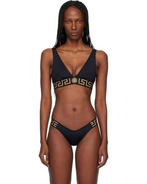 Versace Jacquard Bikini Top - Black