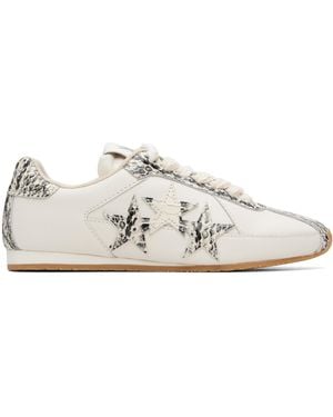 Amiri Off- Lizard Pacific Flat Sneakers - White