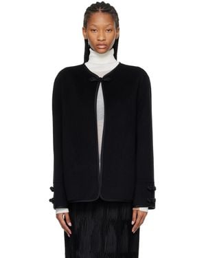 Rohe Blouson Pankou Noir En Melton Double Face De Laine