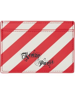 KENZO Off- Paris Striped Card Holder - Red