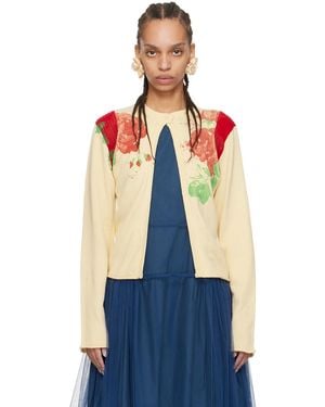 Molly Goddard Off-white Florence Cardigan - Blue