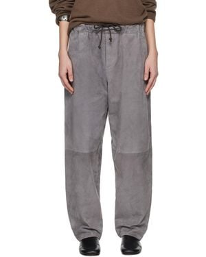 Meta Campania Collective Ed Unlined Drawstring Lamb Suede Trousers - Black