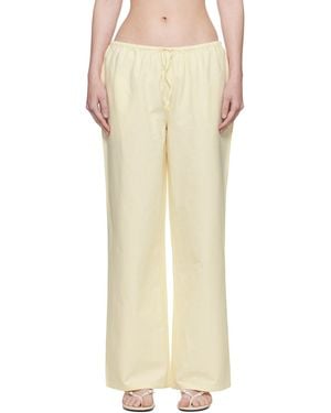 GUIZIO Stripe Lounge Trousers - Natural