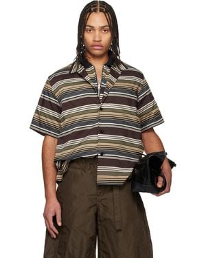 Sacai Horizontal Stripe Shirt - Brown
