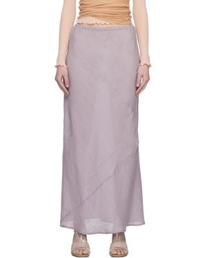 Baserange Fine Linen Larva Maxi Skirt - Purple