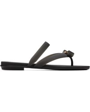 Ferragamo Vara Bow Jelly Thong Flat Sandals - Black