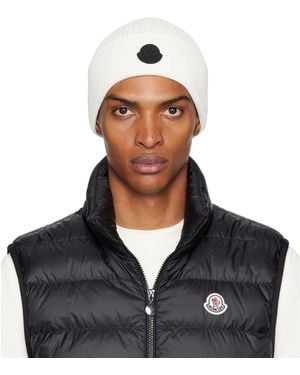 Moncler Off- Logo Cotton Beanie - Blue