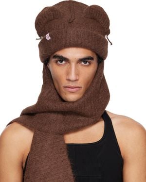 Charles Jeffrey Alpaca Chunky Ears Scarf Beanie - Brown