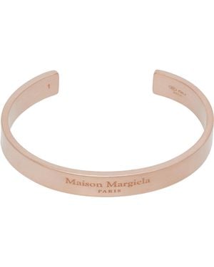 Maison Margiela ローズゴールド ロゴ カフブレスレット - ブラック