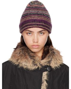 Isabel Marant Bonnet Morenne Multicolore En Mohair Mélangé - Marron