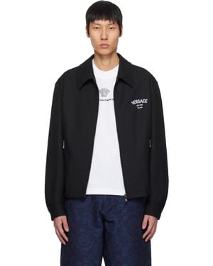 Versace Medusa Gallery Wool Blouson Jacket - Black