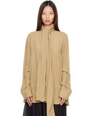TOTEME Draped Scarf Blouse - Natural